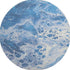 8' Navy Blue And Ivory Abstract Washable Round Rug With UV Protection