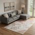 9' X 12' Rust Beige And Ivory Abstract Washable Area Rug With UV Protection
