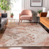 9' X 12' Rust Beige And Ivory Abstract Washable Area Rug With UV Protection