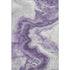 5' X 8' Purple And Ivory Abstract Washable Area Rug With UV Protection