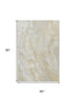 5' X 8' Beige Tan And Ivory Abstract Washable Area Rug With UV Protection