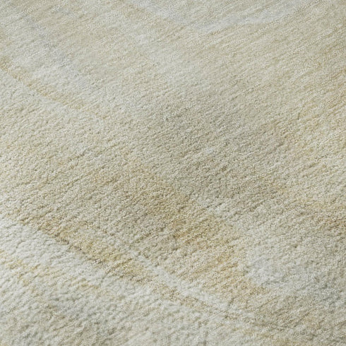 5' X 8' Beige Tan And Ivory Abstract Washable Area Rug With UV Protection