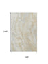 9' X 12' Beige Tan And Ivory Abstract Washable Area Rug With UV Protection