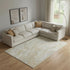9' X 12' Beige Tan And Ivory Abstract Washable Area Rug With UV Protection