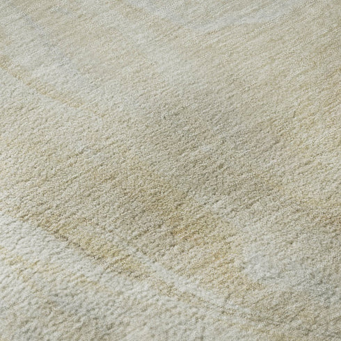 9' X 12' Beige Tan And Ivory Abstract Washable Area Rug With UV Protection
