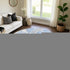 8' Blue Gray And Silver Abstract Washable Round Rug With UV Protection