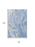 8' X 10' Blue Gray And Silver Abstract Washable Area Rug With UV Protection