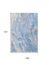 9' X 12' Blue Gray And Silver Abstract Washable Area Rug With UV Protection