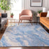 9' X 12' Blue Gray And Silver Abstract Washable Area Rug With UV Protection