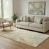 5' X 8' Gold Ivory And Gray Abstract Washable Area Rug With UV Protection