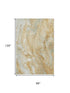 8' X 10' Gold Ivory And Gray Abstract Washable Area Rug With UV Protection