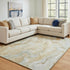 8' X 10' Gold Ivory And Gray Abstract Washable Area Rug With UV Protection