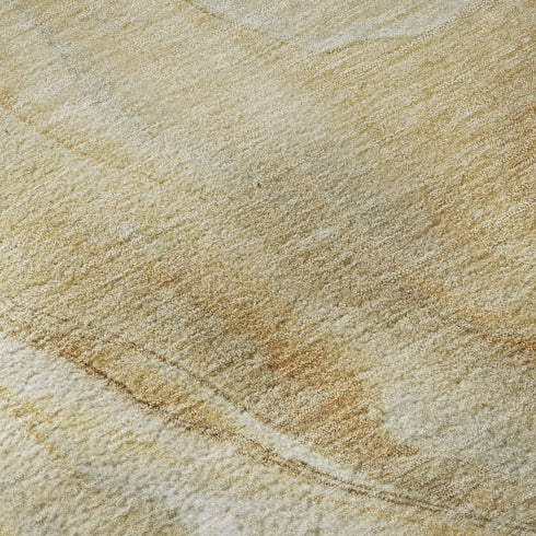 8' X 10' Gold Ivory And Gray Abstract Washable Area Rug With UV Protection