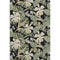 5' X 8' Black Green And Beige Floral Washable Area Rug With UV Protection
