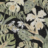 5' X 8' Black Green And Beige Floral Washable Area Rug With UV Protection