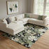 8' X 10' Black Green And Beige Floral Washable Area Rug With UV Protection
