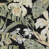 8' X 10' Black Green And Beige Floral Washable Area Rug With UV Protection