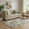 5' X 8' Brown Beige And Green Floral Washable Area Rug With UV Protection