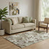 5' X 8' Brown Beige And Green Floral Washable Area Rug With UV Protection