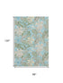 8' X 10' Teal Green And Ivory Floral Washable Area Rug With UV Protection