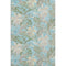 8' X 10' Teal Green And Ivory Floral Washable Area Rug With UV Protection