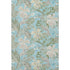 8' X 10' Teal Green And Ivory Floral Washable Area Rug With UV Protection