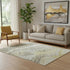5' X 8' Gold Gray And Ivory Abstract Washable Area Rug With UV Protection