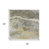 5' X 8' Gold Gray And Ivory Abstract Washable Area Rug With UV Protection