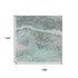9' X 12' Teal Gray And Silver Abstract Washable Area Rug With UV Protection