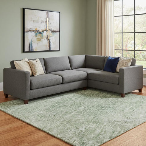 8' X 10' Artichoke Green And Eggplant Abstract Washable Area Rug With UV Protection