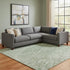 8' X 10' Artichoke Green And Eggplant Abstract Washable Area Rug With UV Protection