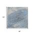 8' X 10' Denim Blue Ivory And Beige Abstract Washable Area Rug With UV Protection