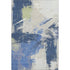 9' X 12' Navy Blue Green And Ivory Abstract Washable Area Rug With UV Protection