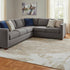 8' X 10' Rust Gray And Ivory Abstract Washable Area Rug With UV Protection