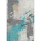 8' X 10' Teal Beige And Ivory Abstract Washable Area Rug With UV Protection