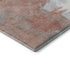 8' Taupe Blue And Ivory Abstract Washable Round Rug With UV Protection
