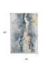 5' X 8' Graphite Gold And Silver Abstract Washable Area Rug With UV Protection