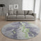 8' Lavender Green And Ivory Abstract Washable Round Rug With UV Protection