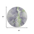 8' Lavender Green And Ivory Abstract Washable Round Rug With UV Protection