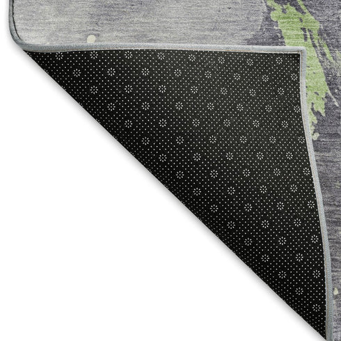 8' X 10' Lavender Green And Ivory Abstract Washable Area Rug With UV Protection