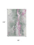 8' X 10' Sage Mauve And Ivory Abstract Washable Area Rug With UV Protection