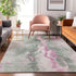 8' X 10' Sage Mauve And Ivory Abstract Washable Area Rug With UV Protection
