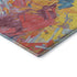 8' Blue Yellow And Pink Abstract Washable Round Rug With UV Protection