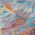 8' Blue Yellow And Pink Abstract Washable Round Rug With UV Protection