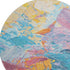 8' Blue Yellow And Pink Abstract Washable Round Rug With UV Protection