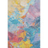 8' X 10' Blue Yellow And Pink Abstract Washable Area Rug With UV Protection