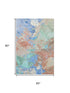 5' X 8' Coral Teal And Copper Abstract Washable Area Rug With UV Protection