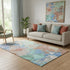 5' X 8' Coral Teal And Copper Abstract Washable Area Rug With UV Protection