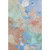 5' X 8' Coral Teal And Copper Abstract Washable Area Rug With UV Protection