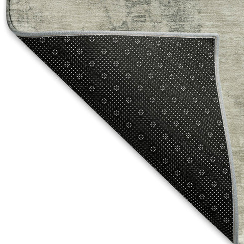 5' X 8' Beige Taupe And Ivory Geometric Washable Area Rug With UV Protection